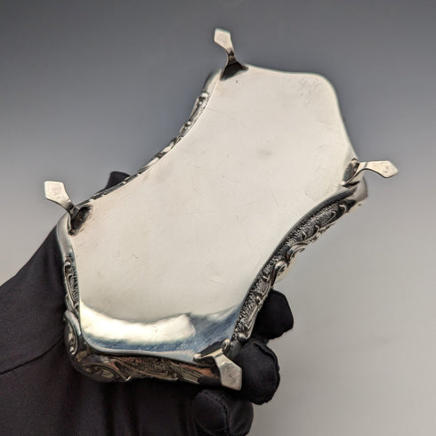 1912 British Antique Sterling Silver Jewelry Box 370g Jones & Crompton